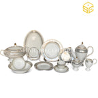 One More VICTO – Dinner Set for 12 Persons – 85 Pieces | Premium Pearl & Gold Fine China – Sharjah Centre