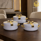Luxury Bow Design 3-Piece Insulated Hotpot Set – 3L, 2.5L & 2L