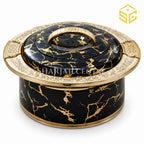 Black marble and gold insulated hotpot available at Sharjah Centre Multan