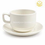 ivory white cup and saucer, plain white tea cup, classic coffee cup, premium crockery, Sharjah Centre Multan