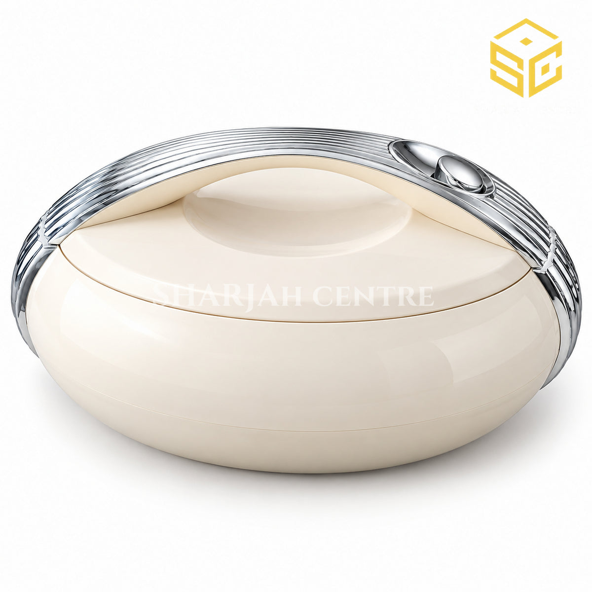 Forever Gold 5L ivory oval insulated hotpot with silver handle