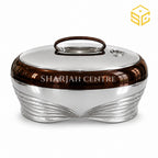 Golden Fire 5 litre coffee brown and silver chrome insulated hotpot wite bg