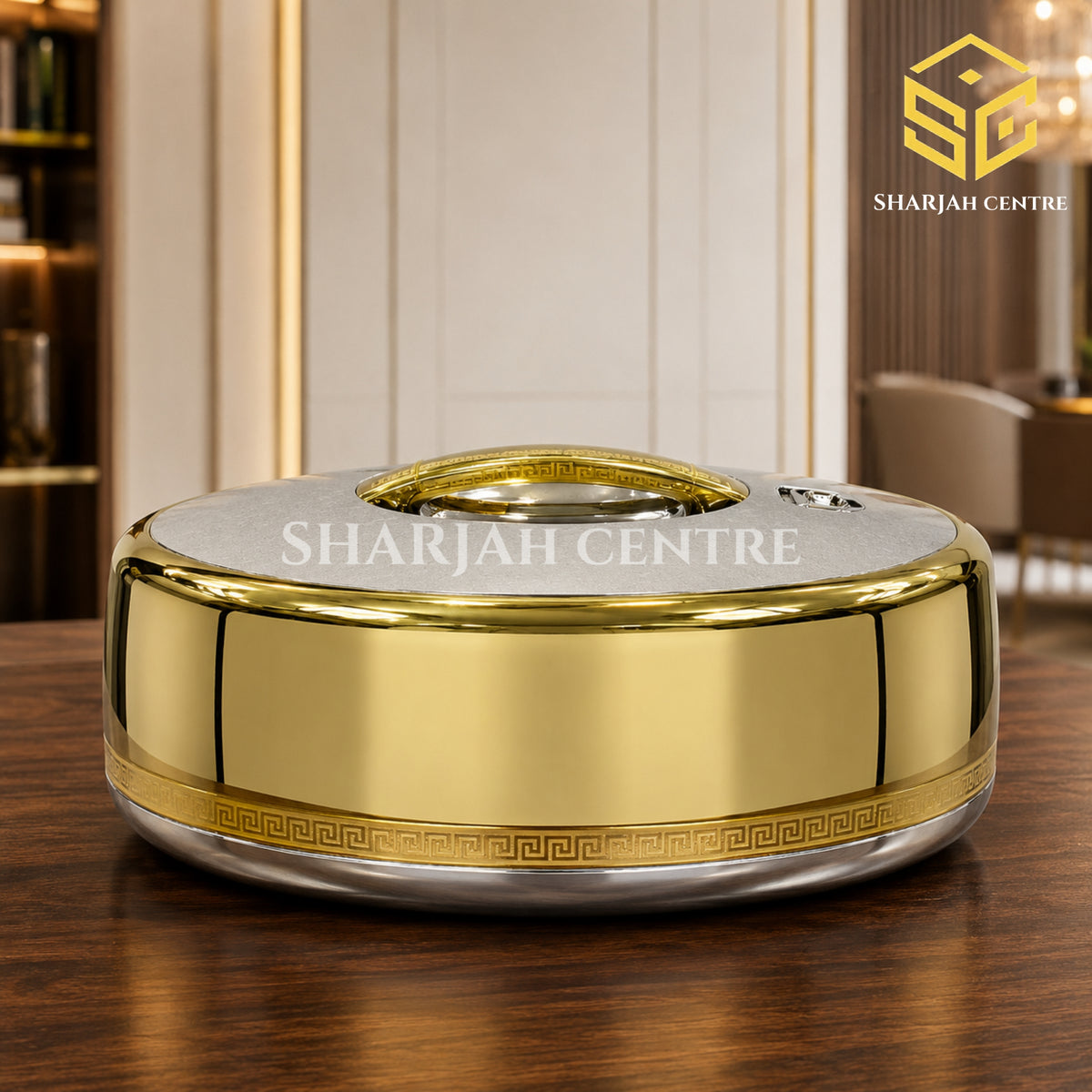 Golden Fire 5 litre gold and silver chrome insulated stainless steel hotpot