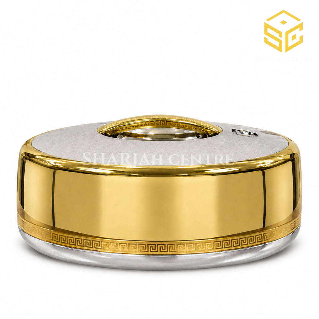 Golden Fire 5 litre gold and silver chrome insulated stainless steel hotpot white bg