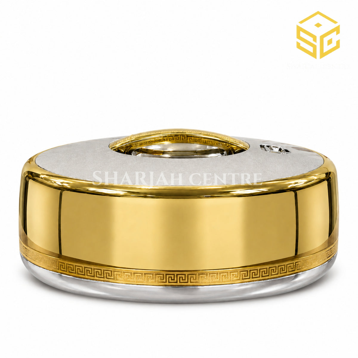 Golden Fire 5 litre gold and silver chrome insulated stainless steel hotpot white bg
