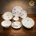 Graceware Theme 88-piece melamine dinner set, blue leaf design, crystal coated dinnerware, melamine plates, melamine bowls, 8 person dinner set, Sharjah Centre Multan