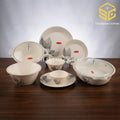 Graceware grey leaf melamine dinner set, 88-piece dinnerware set, crystal coated melamine crockery, 8 person serving, elegant dinner set design