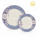 Green Crockery blue-grey floral fine bone china dinner set for 8 persons