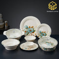 Modern Nice 77 piece melamine dinner set, blue floral dinnerware sets, melamine plates, melamine bowls, double glazed crystal coated dinnerware, Sharjah Centre Multan