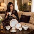 Yamasen Japan Gold Collection 24-piece tea set with 6 person serving and ornate 24K gold-plated filigree borders model bg